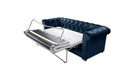 Canapea extensibila Oxford Chesterfield, 88x216x75 cm, 3 locuri, Dark Blue