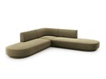 Coltar simetric 5 locuri, Miley, Micadoni Home, BL, 248x248x74 cm, catifea, verde