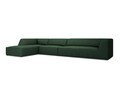 Coltar stanga 5 locuri, Ruby, Micadoni Home, BL, 366x180x69 cm, poliester, verde