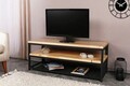 Comoda TV, Puqa Design, Net, 120x45x40 cm, Lemn, Natural/Negru