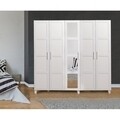 Dulap cu oglinda pentru haine Victoria - White, Vella, 220x50x201 cm