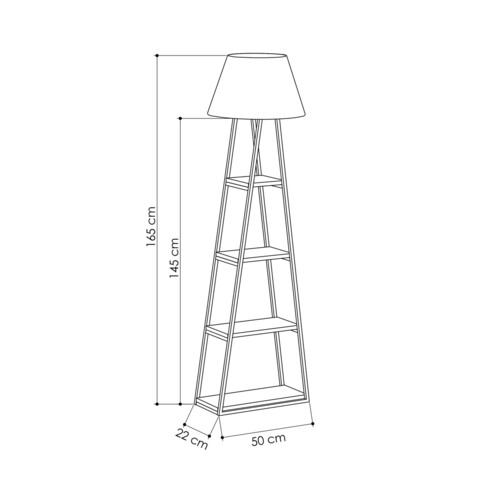 Lampadar Pal, Decortie, 45x45x167 cm, antracit/negru