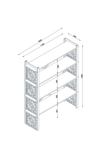 Biblioteca Sultan, Furny Home, 120x35x148.5 cm, maro