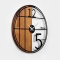 Ceas de perete, Wooden Clock, Lemn/metal, ø56 cm, Nuc / Negru