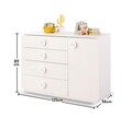 Dulap, Çilek, Baby Cotton Large Dresser, 125x89x56 cm, Multicolor