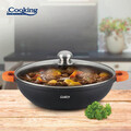 Cratita cu capac, Cooking by Heinner, Dark Line, 32 x 8.5 cm, 5.5 L, aluminiu turnat, negru