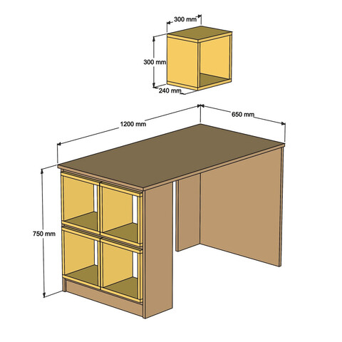 Birou, Hommy Craft, Box, 120x75x65 cm, Alb/Maro