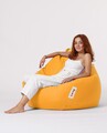 Fotoliu puf, Bean Bag, Ferndale Premium XXL, 115 x 130 cm, poliester impermeabil, galben