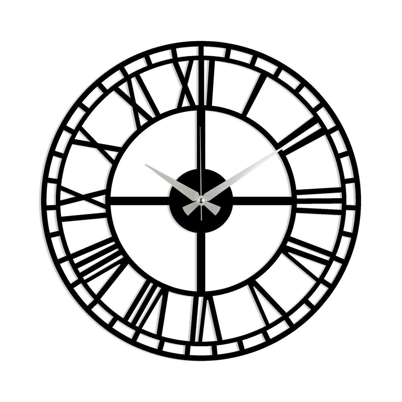 Ceas de perete, Metal Wall Clock 2, Metal, Dimensiune: 48 x 48 cm, Negru - 1 | YEO