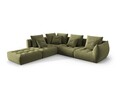 Coltar modular stanga 4 locuri, Bloom-184, Micadoni Home, 316x310x95 cm, catifea, verde deschis