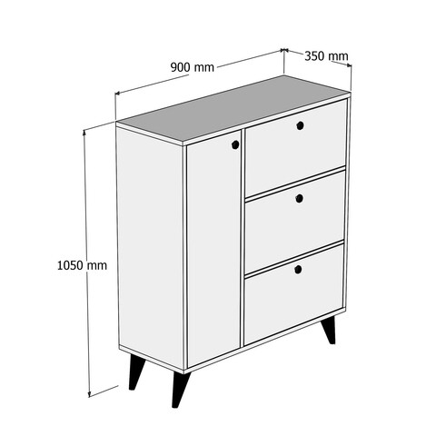 Pantofar, Mezza, Bella 1800, 90x105x35 cm, Alb