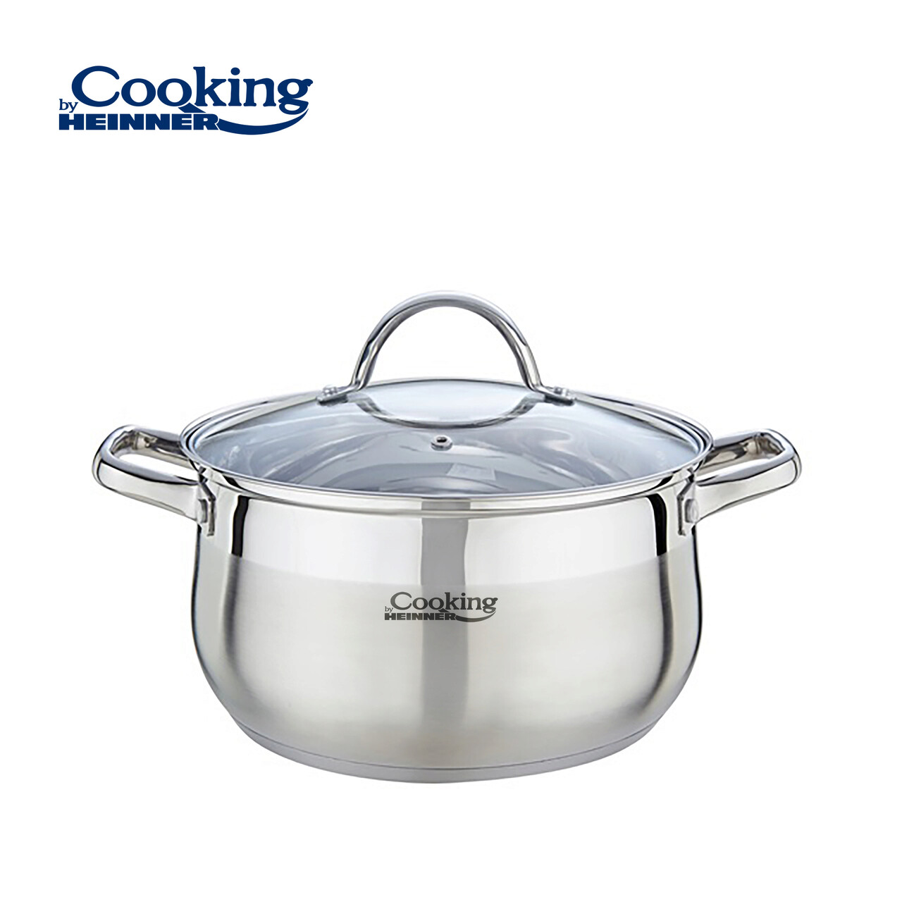 Semioala cu capac Amira, Cooking by Heinner, 24x13.5 cm, 6.1 L, inox/sticla - 1 | YEO