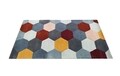 Covor Homeycomb Bedora,  120x170 cm, 100% lana, multicolor, finisat manual