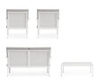 Set mobilier pentru gradina/terasa 4 piese Konnor, Bizzotto, aluminiu/tesatura impermeabila Ofelin, alb