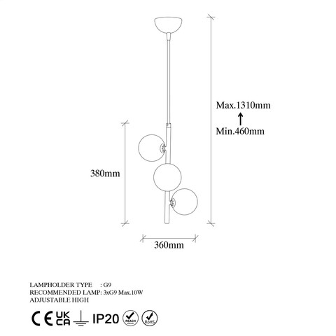 Lustra, Fulgor, 942FLG1284, Metal, Auriu