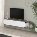 Comoda TV, Homitis, Tone, 180x30x29.6 cm, Alb/Gri