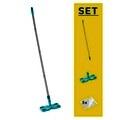 Set curatenie, Leifheit, Clean & Away, plastic/microfibra, gri/turcoaz