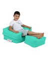 Set fotoliu si taburet pentru copii, Bean Bag, Ferndale, 65x50x40 cm, poliester impermeabil, turcoaz