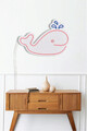 Decoratiune luminoasa LED, Baby Whale, Benzi flexibile de neon, DC 12 V, Roz / Albastru