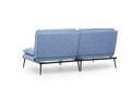 Canapea extensibila Martin Sofabed, Futon, 3 locuri, 180x130 cm, metal, albastru grizzled