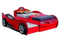 Pat pentru copii Car, Çilek, Race Cup Carbed (With Friend Bed) (Red) (90X190, 107x82x209 cm, Multicolor