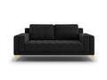 Canapea, Orrino, Mazzini Sofas, 2 locuri, gold legs, 170x94x82 cm, catifea, negru