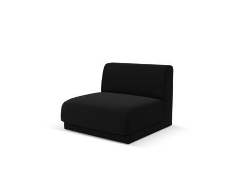 Modul canapea 1 loc fara cotiere, Miley, Micadoni Home, BL, 85x75x74 cm, catifea, negru