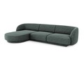 Coltar stanga 4 locuri, Miley, Micadoni Home, BL, 259x155x74 cm, poliester chenille, albastru petrol