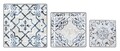 Set 3 suporturi pentru ghivece Erice Square, Bizzotto, 28 x 28 x 68 cm, otel/ceramica