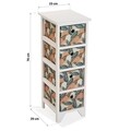 Organizator pentru baie cu 4 cosuri Exotic Leaves, Versa, 23x29x76 cm