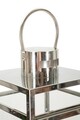 Set 3 felinare Silver, Mauro Ferretti, 22.5x22x70.5 cm, fier/sticla, argintiu