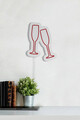 Decoratiune luminoasa LED, Champagne Glasses, Benzi flexibile de neon, DC 12 V, Rosu