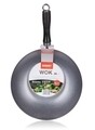 Tigaie wok, Granite, Banquet, 28 cm, otel carbon non-stick, gri