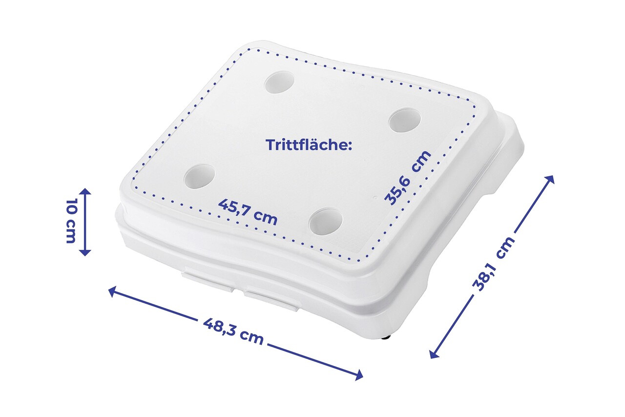 Set 3 Treapte Inaltatoare Pentru Baie Maximex, Bathroom, 38.1x48.3x10 Cm, Plastic, Alb/albastru