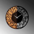 Ceas de perete, Wooden Clock, Lemn/metal, ø56 cm, Nuc / Negru