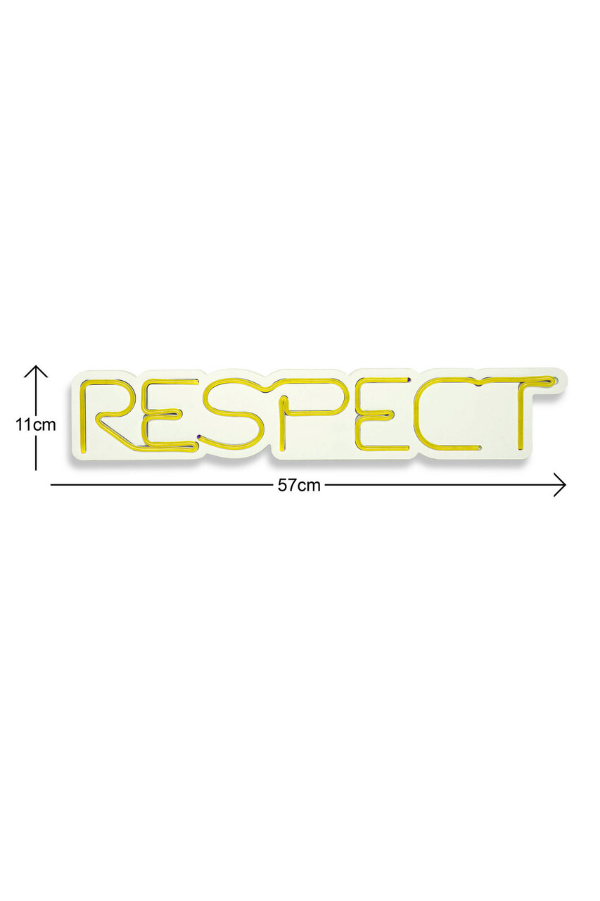 Decoratiune Luminoasa LED, Respect, Benzi Flexibile De Neon, DC 12 V, Galben