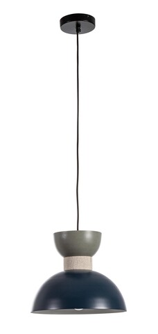 Lustra Jabalpur, Bizzotto, D30x25 cm, 1 x E27, 25W, metal/bumbac, albastru/verde