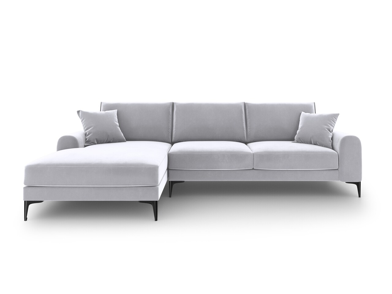 Coltar stanga, Madara, Mazzini Sofas, 5 locuri, 254x182x90 cm, catifea, argintiu - 1 | YEO