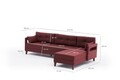 Coltar pe dreapta Comfort, Balcab Home, 275x80x80 cm, lemn, rosu