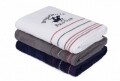 Set 3 prosoape de baie Beverly Hills Polo Club, 70x140 cm, 100% bumbac, White/Dark Blue/Grey