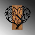 Decoratiune de perete, Brain Tree, 50% lemn/50% metal, Dimensiune: 58 x 62 cm, Nuc / Negru