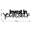 Decoratiune de perete, Invest In Yourself, Tanelorn, 75x28 cm, metal