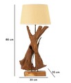 Lampa de masa Teak, Mauro Ferretti, 1 x E27, 40W, 35x80 cm, tec reciclat, lucrat manual, model unicat, maro