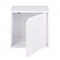 Raft modular cu usa, Composite Cube, Bizzotto, 35x29.5x35 cm, MDF laminat, alb