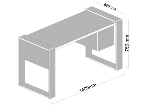 Birou, Decorotika, Jwin, 140x75x60 cm, Alb