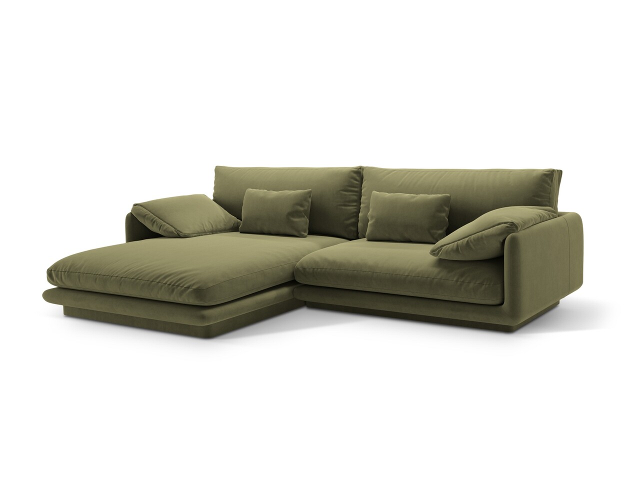 Coltar stanga 4 locuri, Torino-184, Micadoni Home, 250x170x83 cm, catifea, verde deschis - 1 | YEO