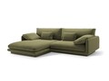 Coltar stanga 4 locuri, Torino-184, Micadoni Home, 250x170x83 cm, catifea, verde deschis