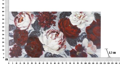 Tablou decorativ Red Flower, Mauro Ferretti, 120x60 cm, canvas pictat manual