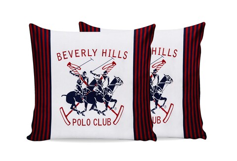 Set 2 fete de perna, 60x60 cm, 100% bumbac ranforce, Beverly Hills Polo Club, BHPC 009, rosu