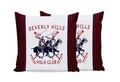 Set 2 fete de perna, 60x60 cm, 100% bumbac ranforce, Beverly Hills Polo Club, BHPC 009, rosu